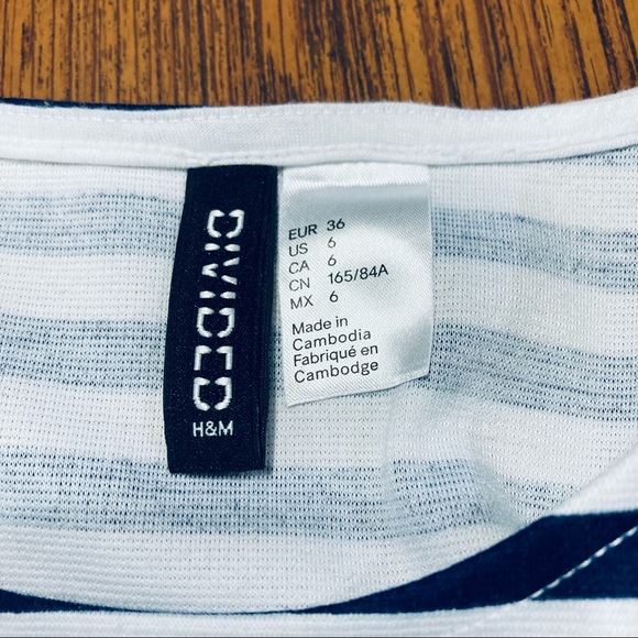 ❤️🔥 (5/20) Divided By H&M Women’s Short Sleeve Slip On Striped Dress Size 6 - Picture 6 of 7